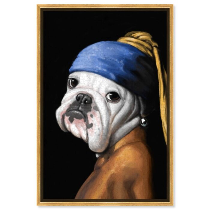 ” Classic And Figurative Carson Kressley – Dog With The Pearl Earring, Traditional Black ” by Oliver Gal - Chic Decora