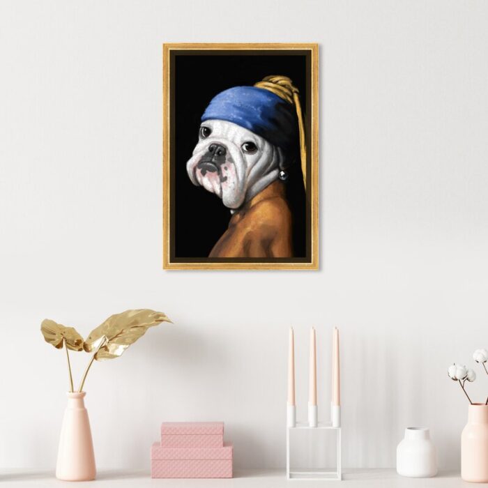 ” Classic And Figurative Carson Kressley – Dog With The Pearl Earring, Traditional Black ” by Oliver Gal - Chic Decora