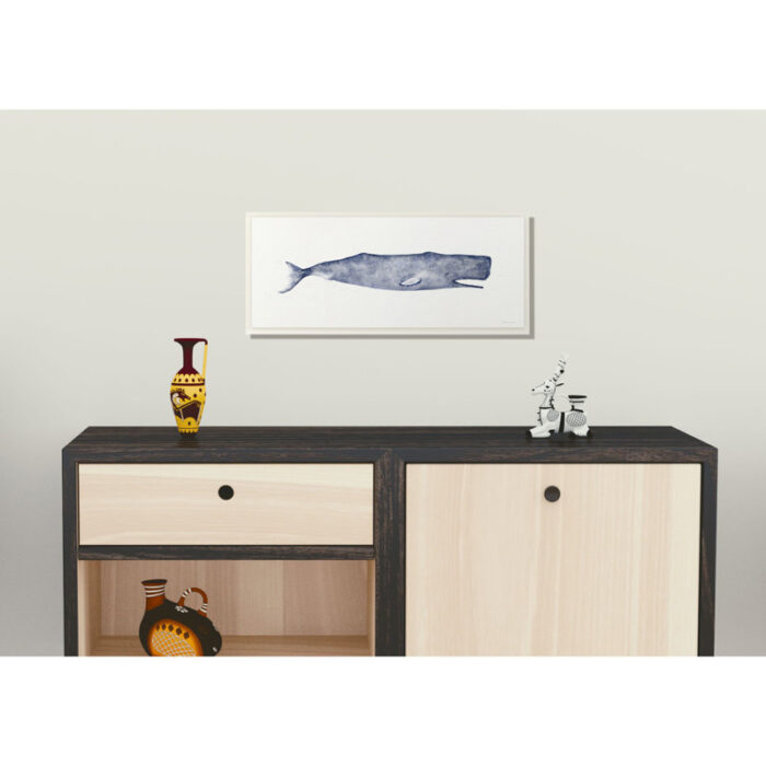 ” Classic Whale Watercolor Blue Illustration ” by Stephanie Workman Marrott - Chic Decora