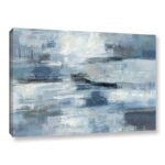 “Clear Water Indigo and Gray” Painting Print by Silvia Vassileva Modern Abstract Wall - Chic Decora