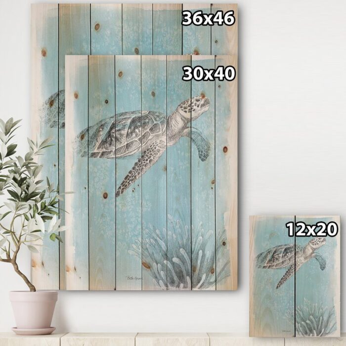 ” Coastal Sea Life I Turtle Sketches “ - Chic Decora