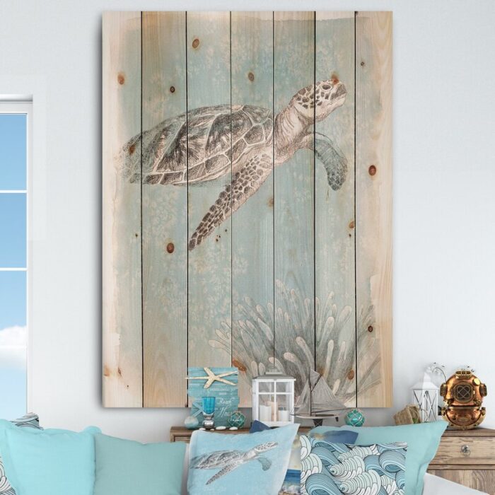 ” Coastal Sea Life I Turtle Sketches “ - Chic Decora