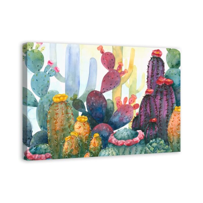 ” Colorful Blooming Cactus “ - Chic Decora