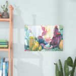 ” Colorful Blooming Cactus “ - Chic Decora