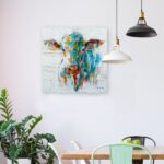 ” Colorful Cow ” Painting Print - Chic Decora