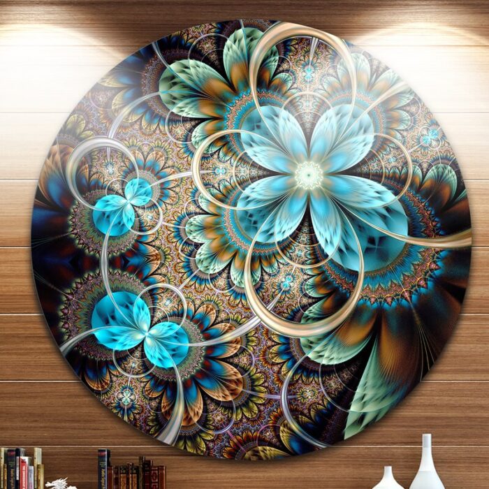 ” Colorful Fractal Flowers With Blue Shade “ - Chic Decora