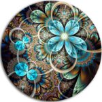 ” Colorful Fractal Flowers With Blue Shade “ - Chic Decora