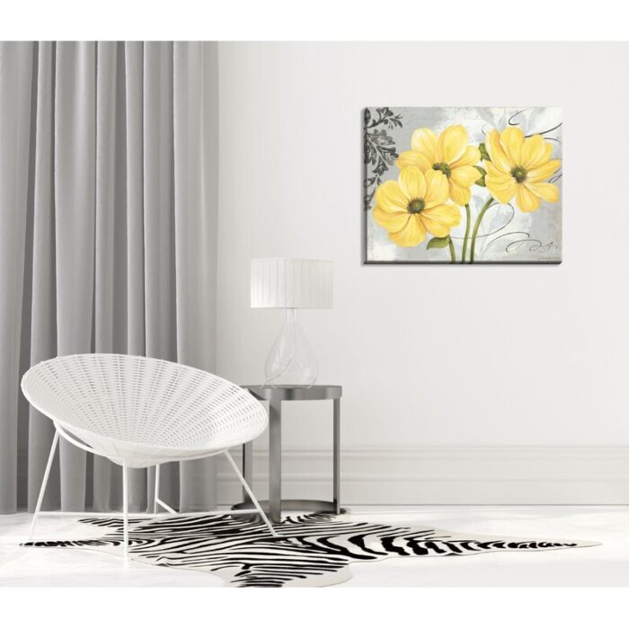 ” Colori Yellow I Beautiful Gray And Yellow Floral ” by Pamela Gladding - Chic Decora