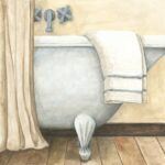 ” Contemporary Bath I ” by Megan Meagher Painting Print - Chic Decora