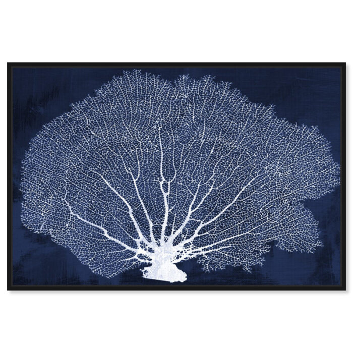 ” Coral Fan Cyanotype Marine Life “ - Chic Decora