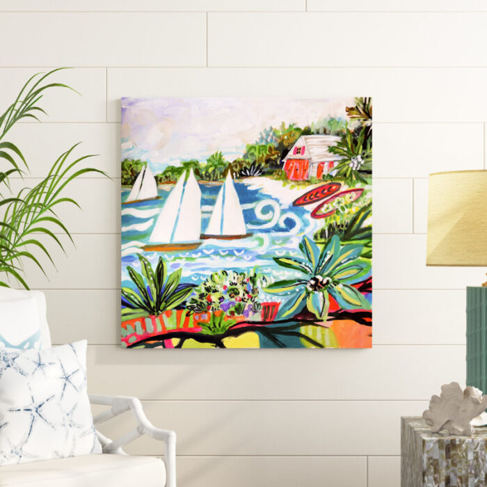 ” Cottage By The Bay II ” by Karen Fields Painting Print - Chic Decora