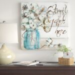 ” Cotton Boll In Mason Jar Family Gathers Here ” by Tre Sorelle Studios - Chic Decora