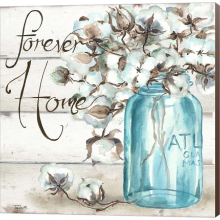 ” Cotton Boll Mason Jar Ii Home ” by Tre Sorelle Studios - Chic Decora