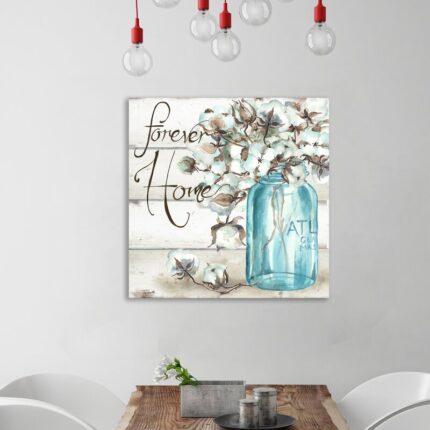 ” Cotton Boll Mason Jar Ii Home ” by Tre Sorelle Studios - Chic Decora