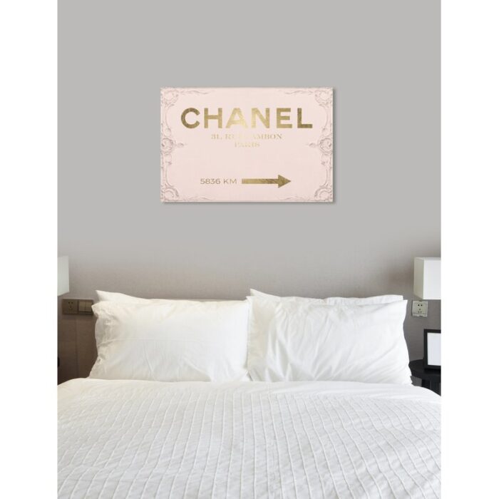 ” Couture Road Sign Rococo Gold Blush “ - Chic Decora