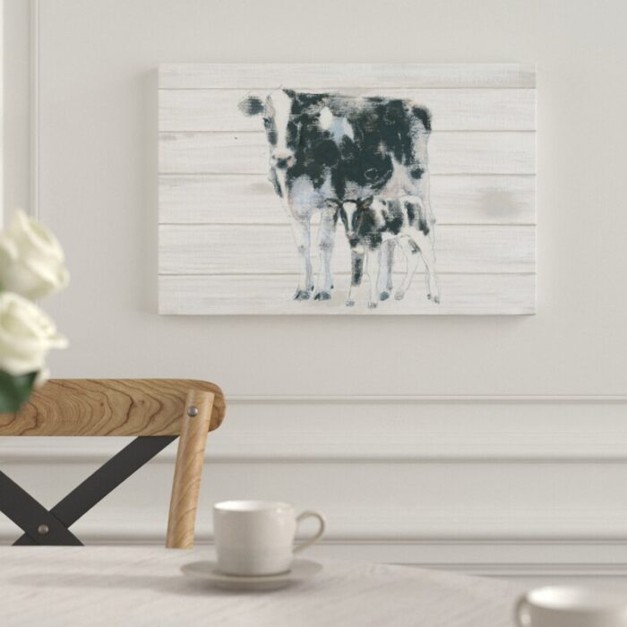 ” Cow And Calf On Wood ” by Emily Adams - Chic Decora