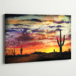 ” Desert Sunset ” Painting Print - Chic Decora