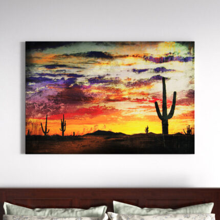 ” Desert Sunset ” Painting Print - Chic Decora