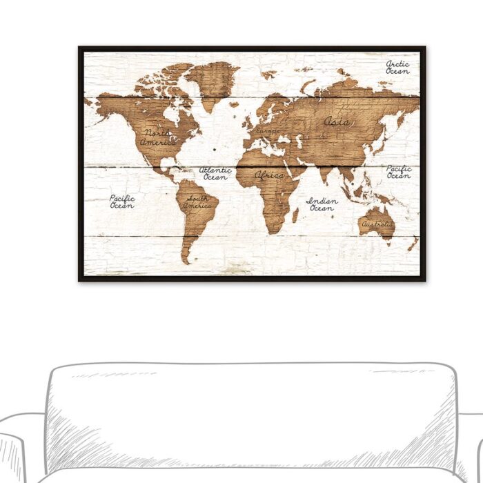 ” Distressed World Map “ - Chic Decora