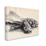 ” Dog Paw Charcoal Design Minimal Tan Black ” by Jennifer Paxton Parker - Chic Decora