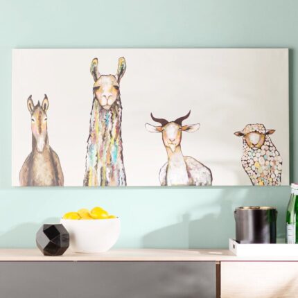 ” Donkey, Llama, Goat, Sheep ” by Eli Halpin - Chic Decora