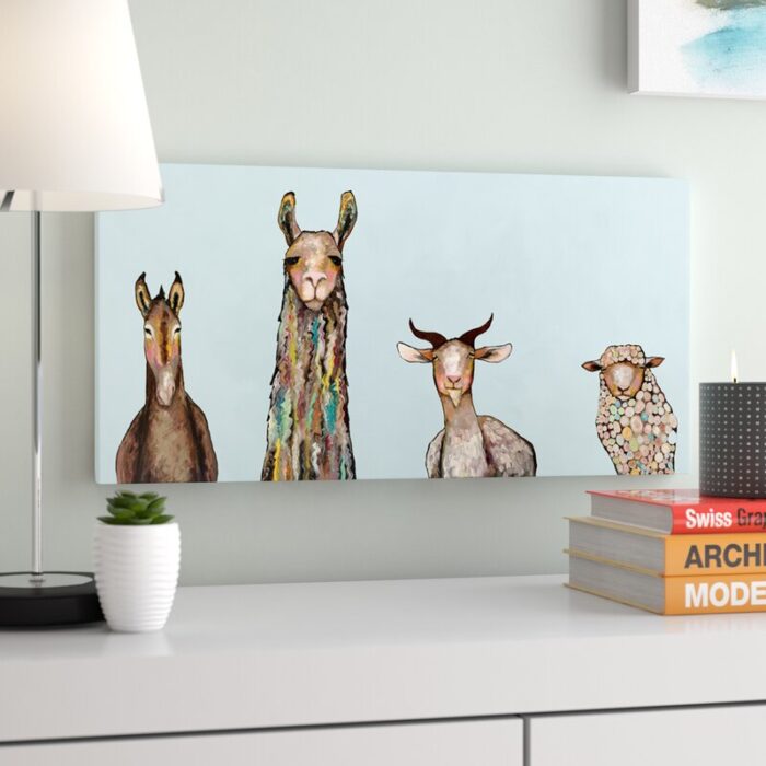 ” Donkey, Llama, Goat, Sheep ” by Eli Halpin - Chic Decora