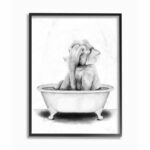 ” Elephant In A Tub Funny Animal Bathroom ” by Rachel Neiman - Chic Decora