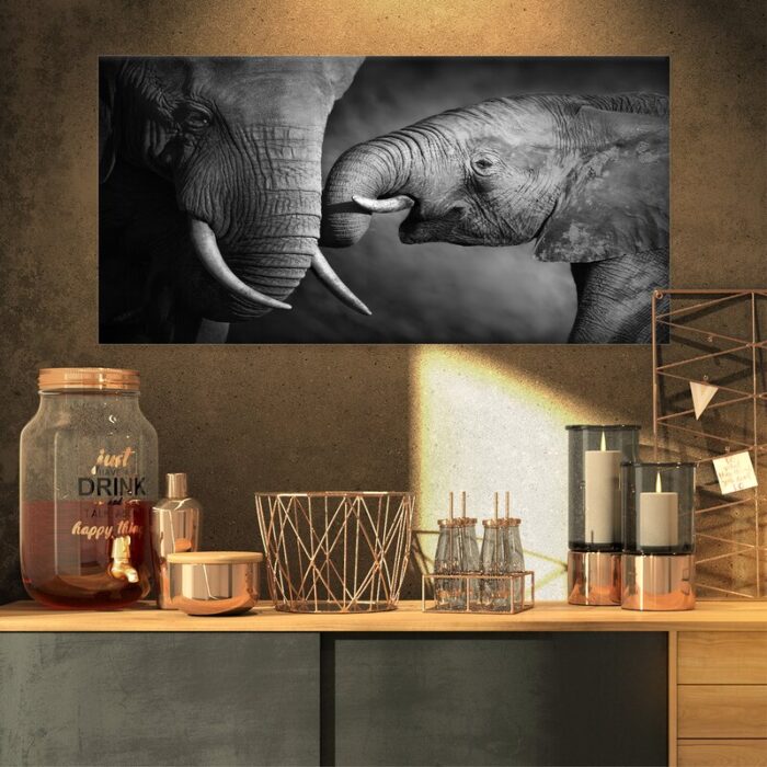 ” Elephants Showing Affection “ - Chic Decora