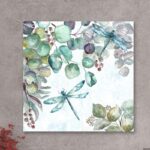 ” Eucalyptus And Dragonfly ” by Tre Sorelle Studios Painting Print - Chic Decora