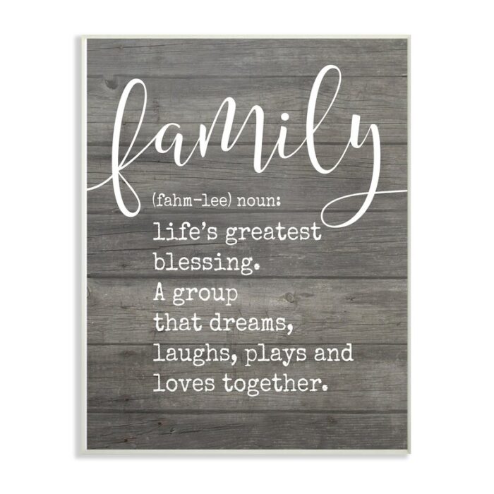 ” Family Definition Planked ” by Lettered And Lined - Chic Decora