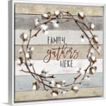 ” Family Gathers Here Cotton Wreath ” by Marla Rae - Chic Decora