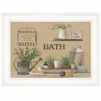 “Farmhouse Bath II” Framed Wall Art for Living Room, Bedroom Wall Decoration by Pam Britton - Chic Decora