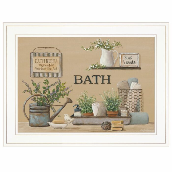 “Farmhouse Bath II” Framed Wall Art for Living Room, Bedroom Wall Decoration by Pam Britton - Chic Decora