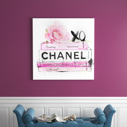 ” Fashion And Glam Dripping Roses And Fashion Books, Glam Pink ” by Oliver Gal - Chic Decora