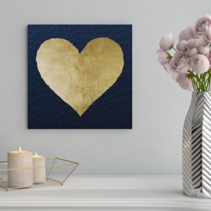 ” Fashion And Glam Ever After Blue And Gold Hearts “ - Chic Decora