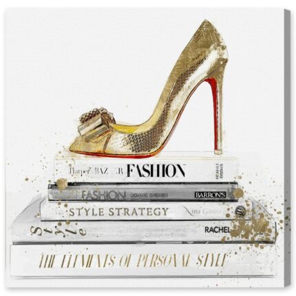 ” Fashion And Glam Gold Shoe And Red Sole High Heels “ - Chic Decora