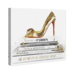 ” Fashion And Glam Gold Shoe And Red Sole High Heels “ - Chic Decora