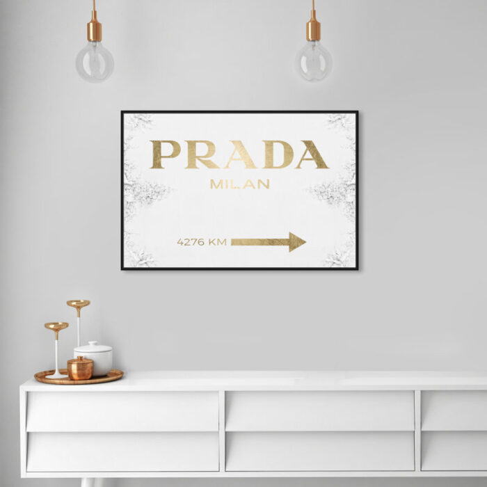 ” Fashion And Glam Milan Sign Contemporary Gold Road Signs “ - Chic Decora