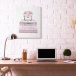 ” Fashion Designer Flower Bookstack Pink White Watercolor “ - Chic Decora