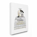 ” Fashion Designer Makeup Bookstack White Gold Watercolor “ - Chic Decora