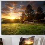 ” Fenced Ranch At Sunrise “ - Chic Decora