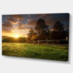 ” Fenced Ranch At Sunrise “ - Chic Decora