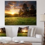 ” Fenced Ranch At Sunrise “ - Chic Decora