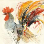 ” Festive Rooster II ” Painting Print - Chic Decora