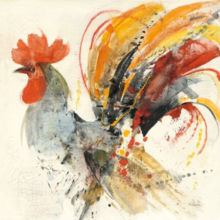 ” Festive Rooster II ” Painting Print - Chic Decora