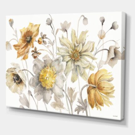 ” Fields Of Gold Watercolor Flower VII ” Painting Print - Chic Decora