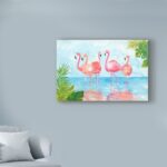 ” Flamingos And Leaves ” by Marietta Cohen Art And Design - Chic Decora