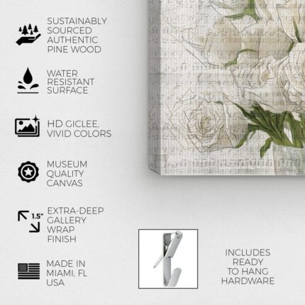 ” Floral And Botanical White Rose Love, Glam White ” by Oliver Gal - Chic Decora