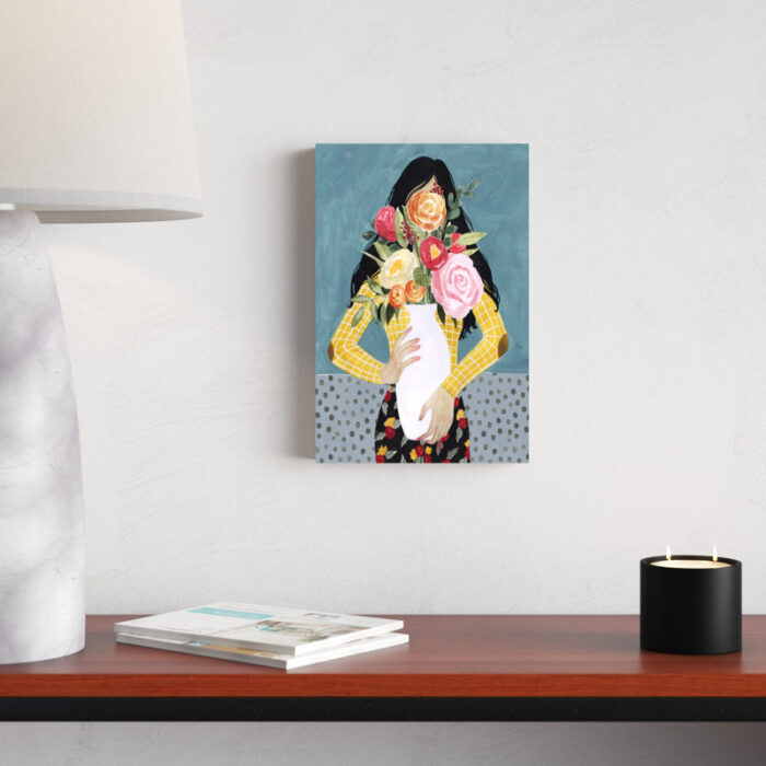 ” Flower Vase Girl II ” by Grace Popp Painting Print - Chic Decora