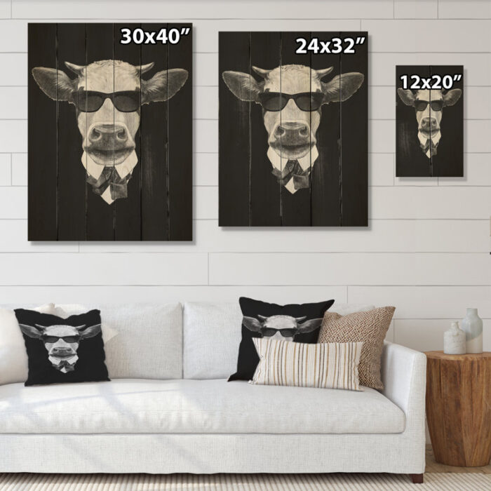 ” Funny Cow In Suit With Glasses ” by Victoria Novak - Chic Decora